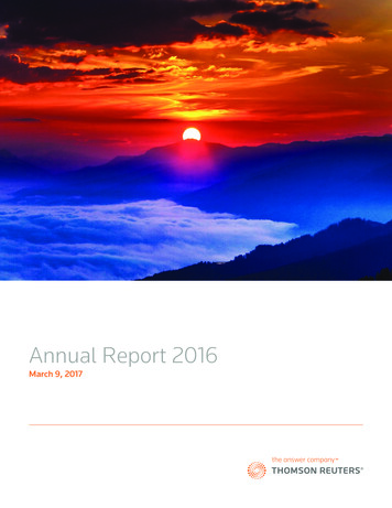 Thomson Reuters 2016 Annual Report