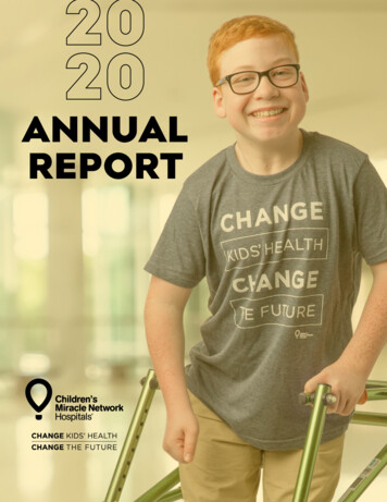 ANNUAL REPORT - Children's Miracle Network Hospitals