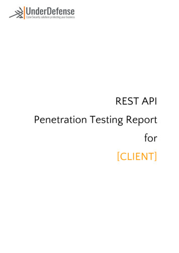 REST API Penetration Testing Report For [CLIENT] - UnderDefense