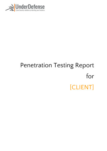 Penetration Testing Report For [CLIENT] - UnderDefense