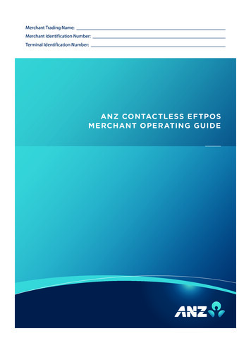 Anz Contactless Eftpos Merchant Operating Guide