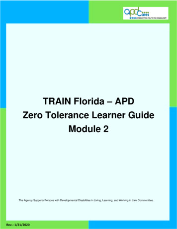 TRAIN Florida APD Zero Tolerance Learner Guide Module 2
