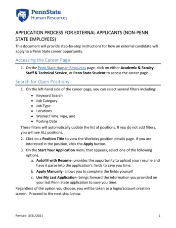 Application Process For External Applicants (Non-penn State Employees .