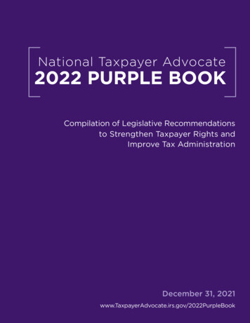 National Taxpayer Advocate 2022 PURPLE BOOK