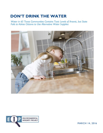 DON'T DRINK THE WATER - Environmental Integrity