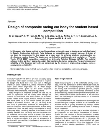 Design Of Composite Racing Car Body For Student Based Competition