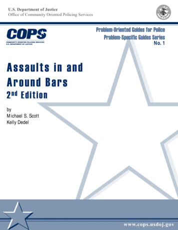 Assaults In And Around Bars - Center For Problem-Oriented Policing