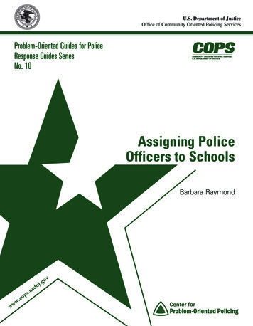 Assigning Police Officers To Schools - Center For Problem-Oriented Policing