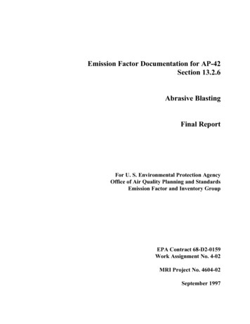 Emission Factor Documentation For AP-42 Abrasive Blasting . - US EPA