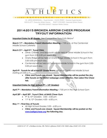 2014-2015 Broken Arrow Cheer Program Tryout Information