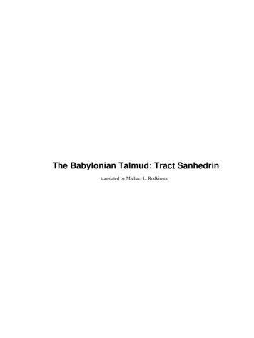 The Babylonian Talmud: Tract Sanhedrin - Hymns And Chants