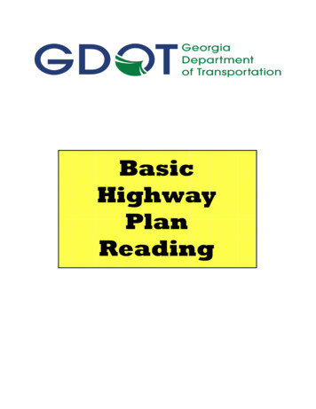 Basic Highway Plan Reading - Georgia Department Of Transportation