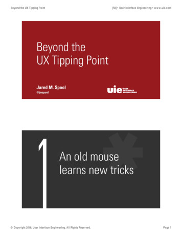 Beyond The UX Tipping Point - R3 - UIE