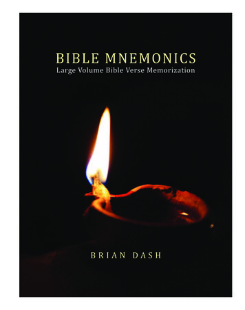BIBLE MNEMONICS - SundaySchoolSources 