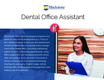 Blackstone Dental Office Assistant Course Syllabus