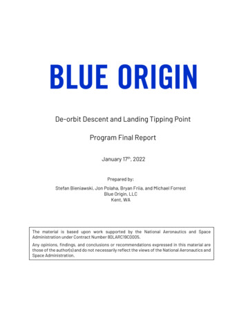 De-orbit Descent And Landing Tipping Point Program Final Report