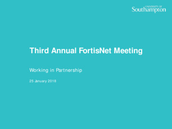 Third Annual FortisNet Meeting - University Of Southampton