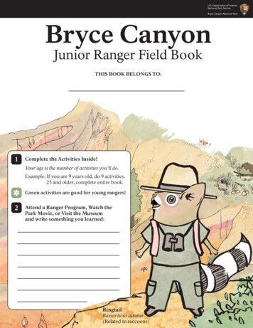 Bryce Canyon Junior Ranger Field Book - National Park Service