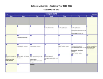 Belmont University Academic Year 2015-2016