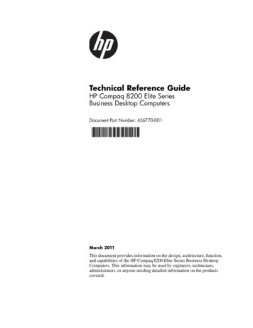 Technical Reference Guide HP Compaq 8200 Elite Series Business Desktop .