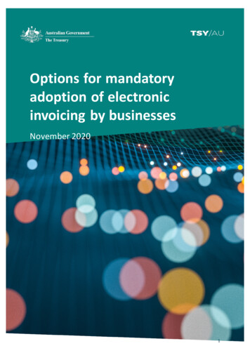 Options For Mandatory E-Invoicing Adoption By Businesses - Treasury