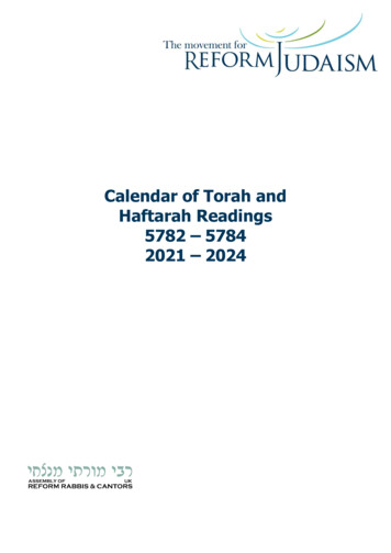 Calendar Of Torah And Haftarah Readings 5782 5784