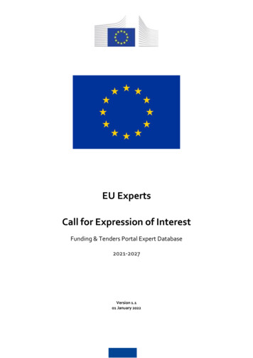 EU Experts Call For Expression Of Interest