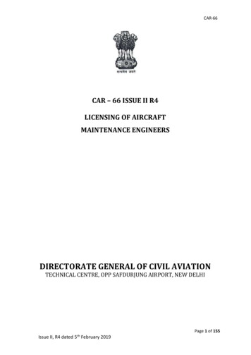Car 66 Issue Ii R4 Licensing Of Aircraft Maintenance Engineers