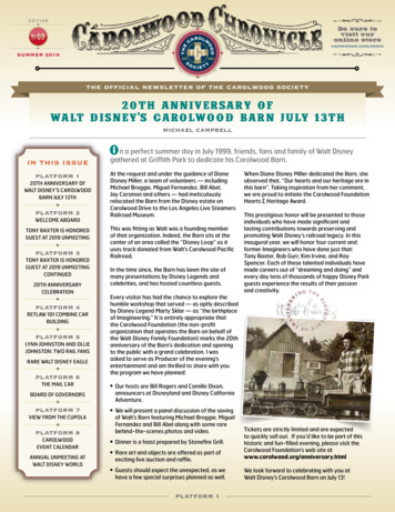 The Official Newsletter Of The Carolwood Society 20TH ANNIVERSARY OF .