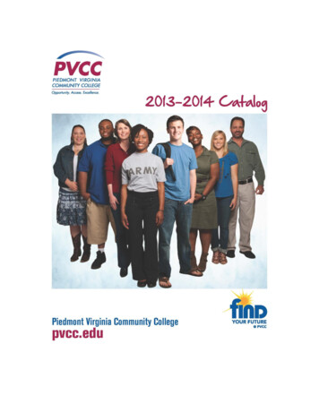 PVCC Catalog 2011-12 - Piedmont Virginia Community College