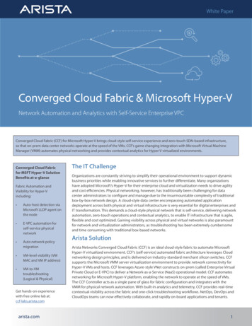 Converged Cloud Fabric & Microsoft Hyper-V - Arista