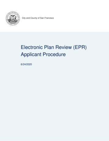 Electronic Plan Review (EPR) Applicant Procedure - Sfdbi 