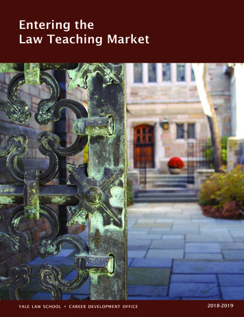 Entering The Law Teaching Market - Yale Law School