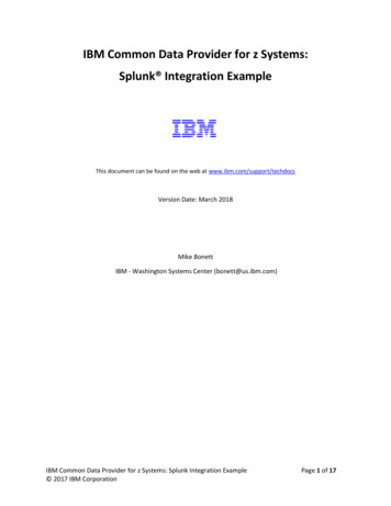 IBM Common Data Provider For Z Systems: Splunk Integration Example