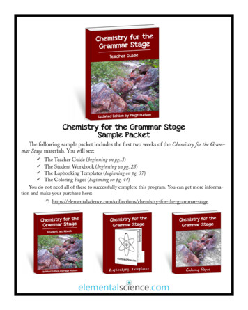 Chemistry For The Grammar Stage Sample Packet