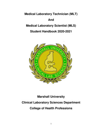 Medical Laboratory Technician (MLT) And Medical Laboratory Scientist (MLS)