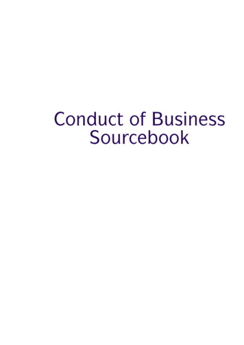 Conduct Of Business Sourcebook - FCA