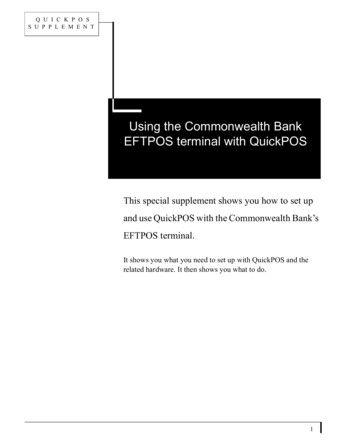 Using The Commonwealth Bank EFTPOS Terminal With QuickPOS - Reckon AU