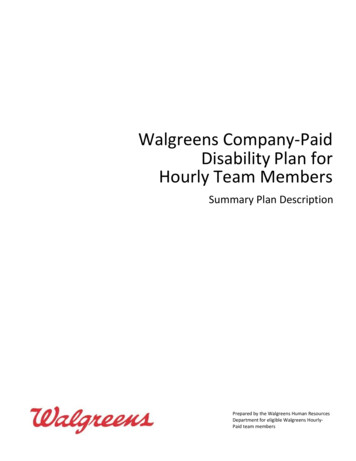 Walgreens Company-Paid Disability Plan For Hourly Team Members