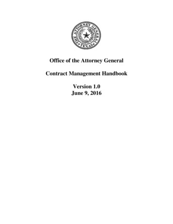 Contract Management Handbook - Liberty And Justice For Texas