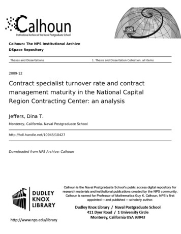 Contract Specialist Turnover Rate And Contract Management Maturity In .
