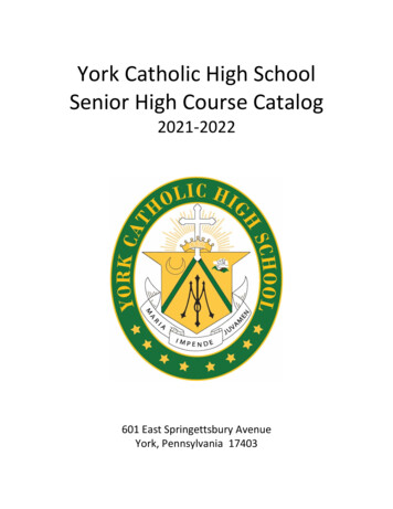 York Catholic High School Senior High Course Catalog