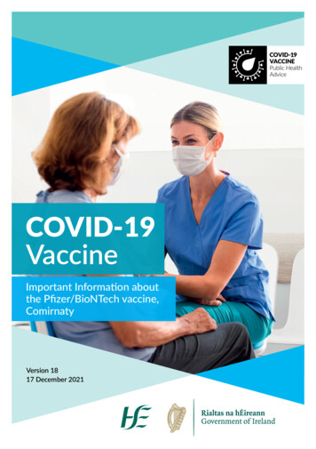 Important Information About COVID-19 Pfizer Vaccine - HSE.ie