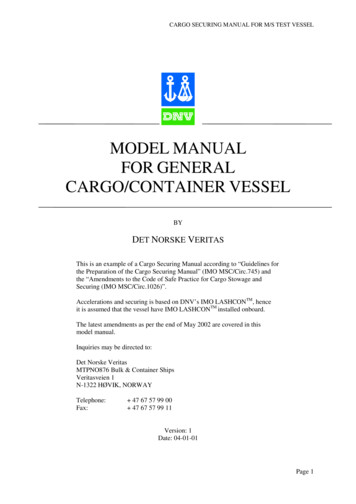 Cargo Securing Manual For M/S Test Vessel - Cma Cgm