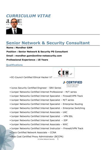 CURRICULUM VITAE Senior Network & Security Consultant