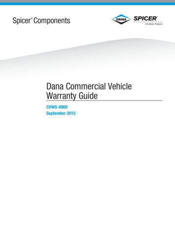 Dana Commercial Vehicle Warranty Guide