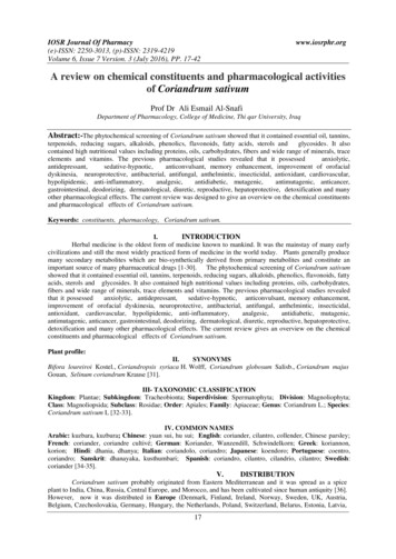 A Review On Chemical Constituents And Pharmacological . - IOSR-PHR