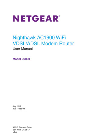 Nighthawk AC1900 WiFi VDSL/ADSL Modem Router Model D7000 User . - Netgear