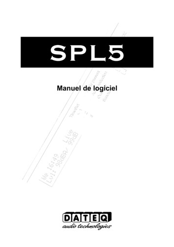 SPL5 Manuel De Logiciel - Novelty.fr
