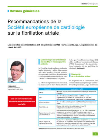 Recommandations De La Société Européenne De Cardiologie Sur La .